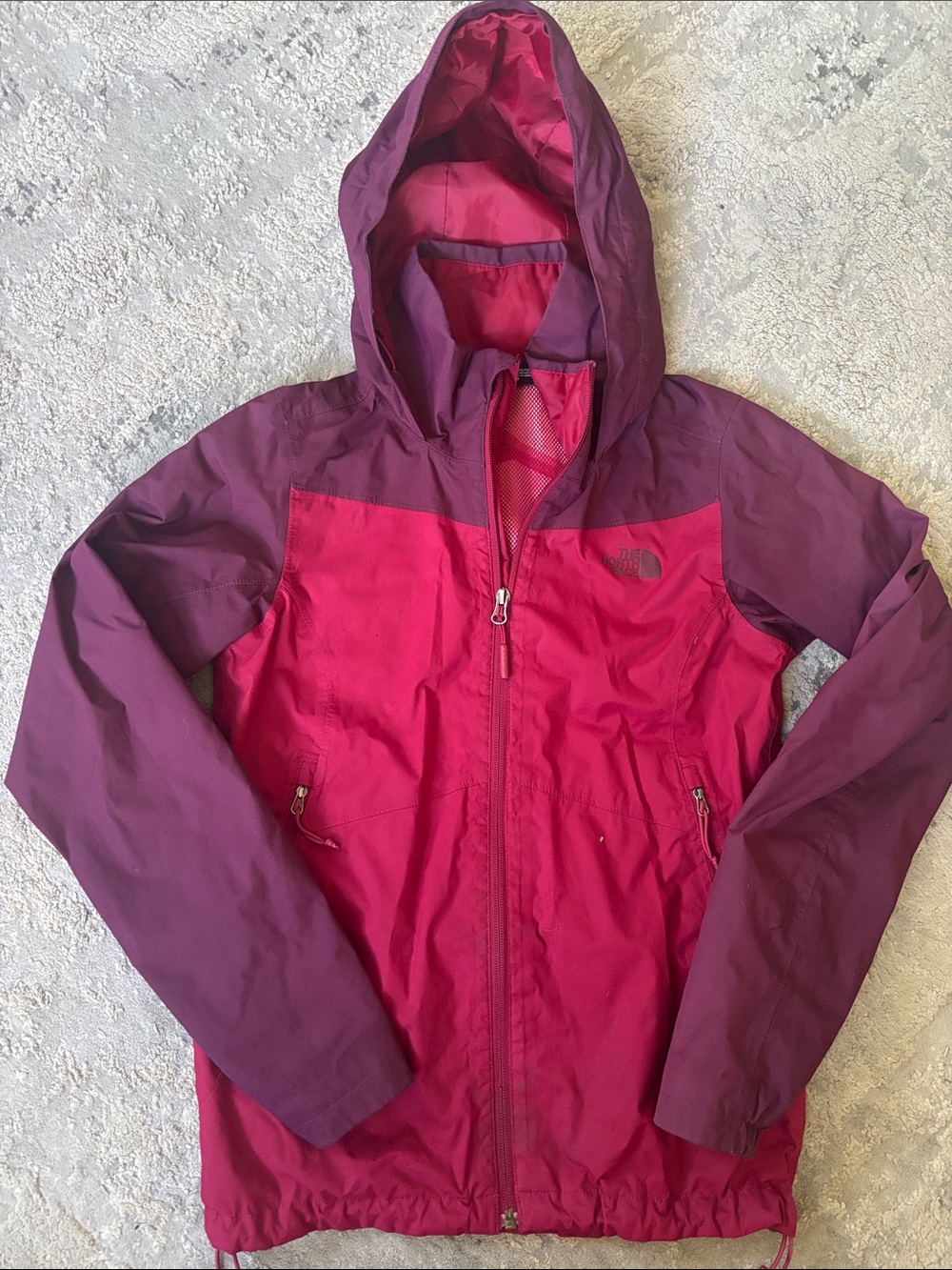 The North Face Two-Tone Fuchsia and Plum Hooded Jacket